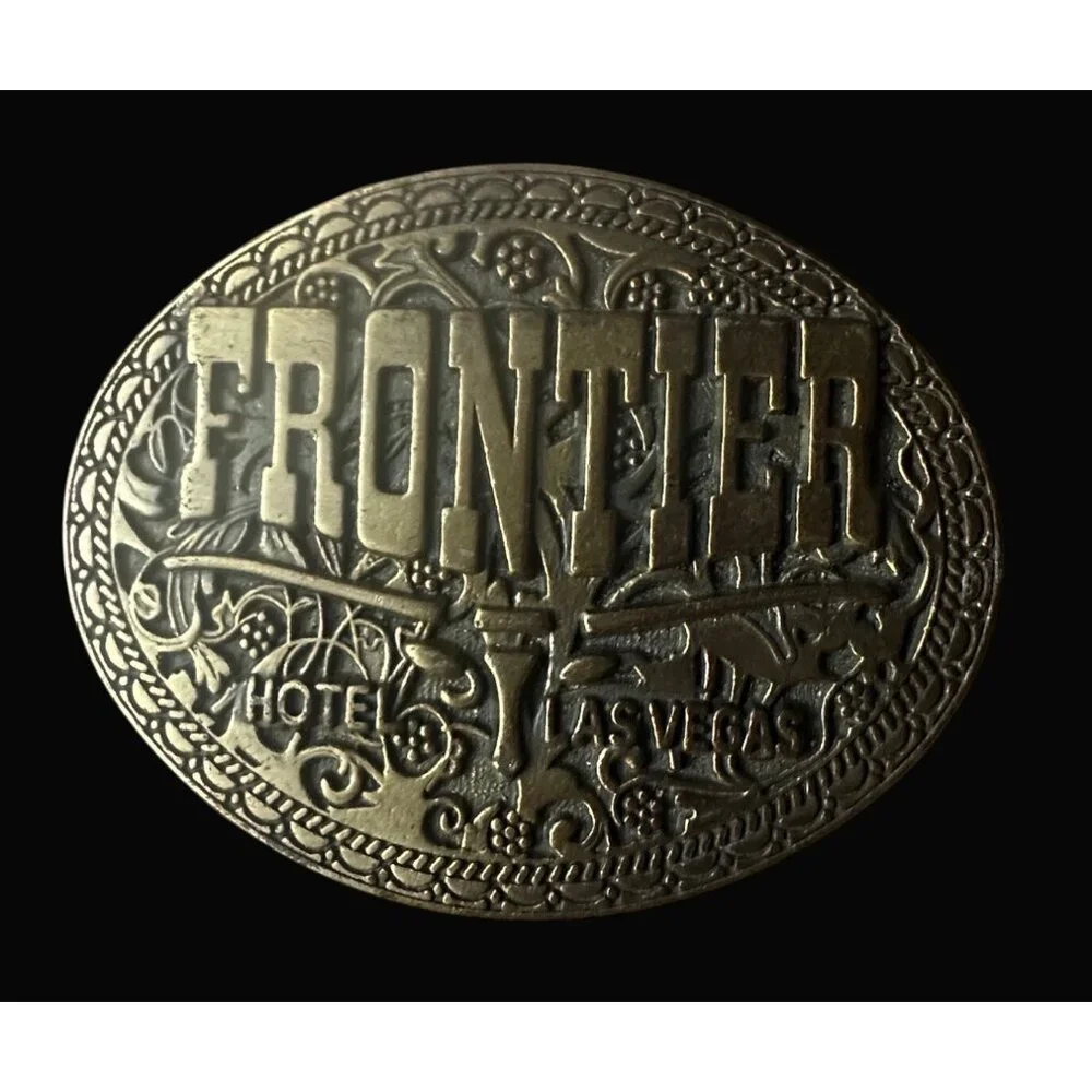 Vintage Frontier‎ Hotel Las Vegas Belt Buckle Collectible Western Accessory